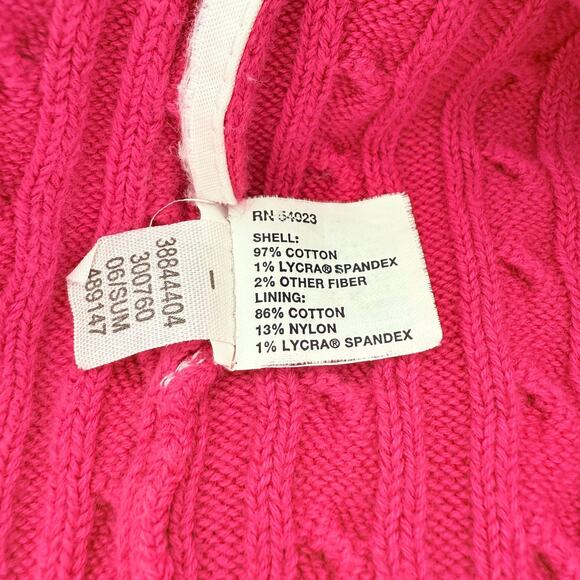 VTG Y2K GAP 2006‎ Barbie Pink Cable Knit Cotton Sweater Halter Top Prep Tennis L - Picture 7 of 7